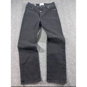 Revice Denim Black Crossover V-Front Straight Leg Jeans 100% Cotton Size 28